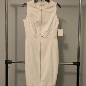 White Calvin Klein Zippered Dress 4